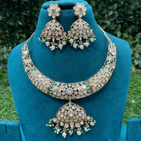 Amoliya Jewels Classic Polki Kundan Stone Choker Necklace Set