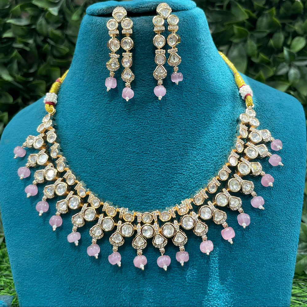 Amoliya Jewels Classic Polki Kundan Stone Choker Necklace Set