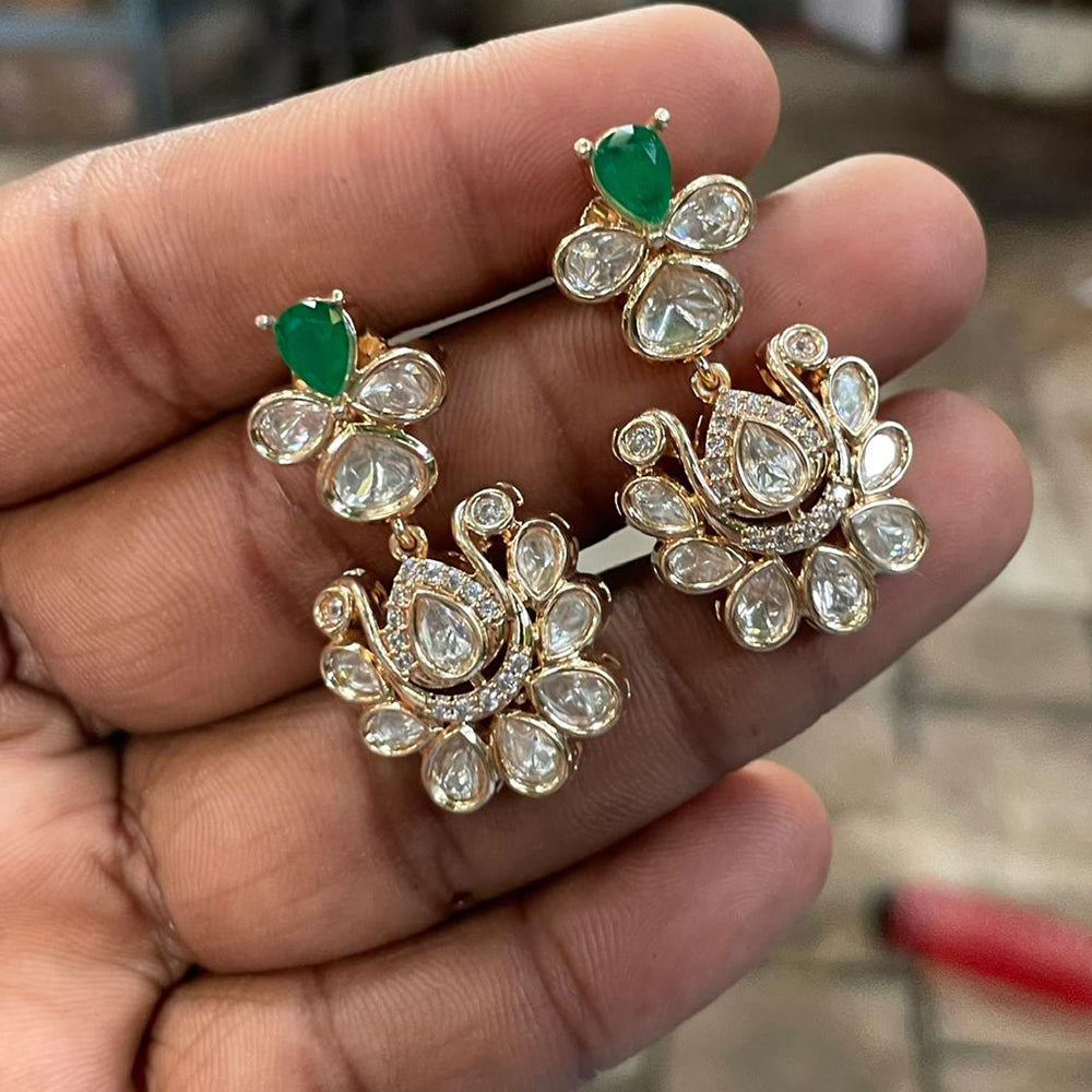 Amoliya Jewels Designer Polki Kundan Stone Studs Earrings