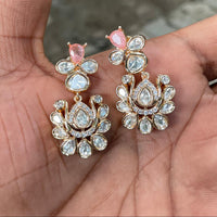 Amoliya Jewels Designer Polki Kundan Stone Studs Earrings