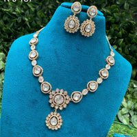 Amoliya Jewels Classic Polki Kundan Stone Choker Necklace Set