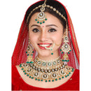 The Fashion Jewels Timeless Treasure Kundan And Beads Meenakari Semi Bridal Necklace Set
