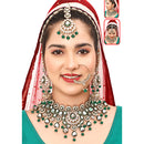 The Fashion Jewels Queen’s Aura Kundan And Beads Meenakari Semi Bridal Necklace Set