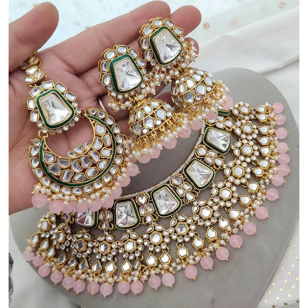 The Fashion Jewels Royal Kundan Pearl And Beads Necklace Set