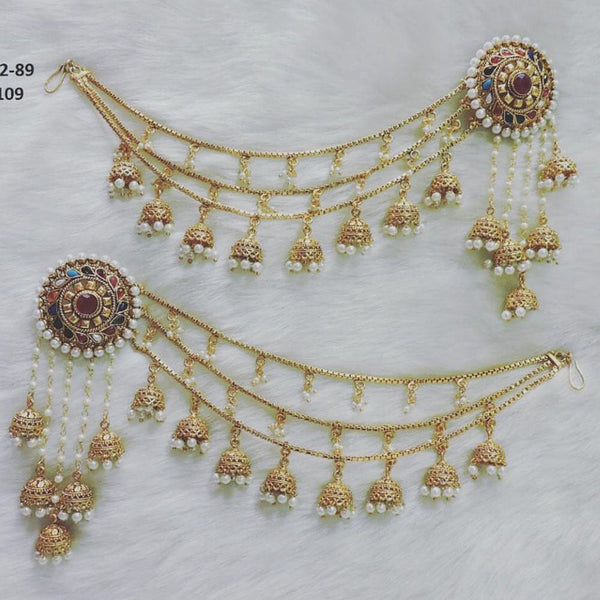 Anjali Jewellery Gold Plated Pearl Kanchain Earrings