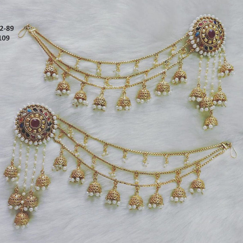 Anjali Jewellery Gold Plated Pearl Kanchain Earrings