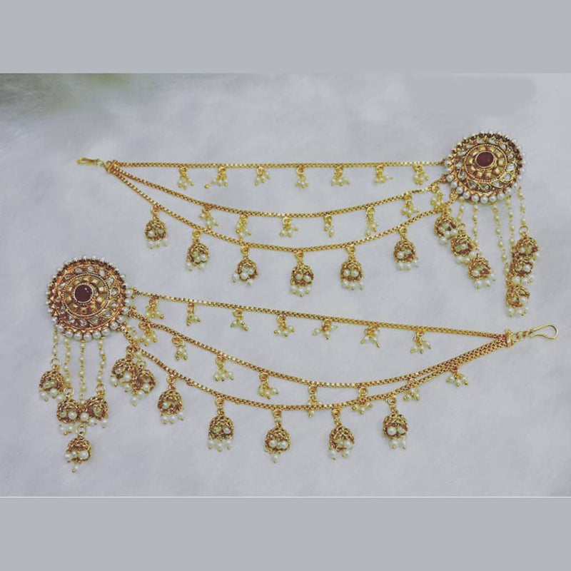 Anjali Jewellery Gold Plated Pearl Kanchain Earrings