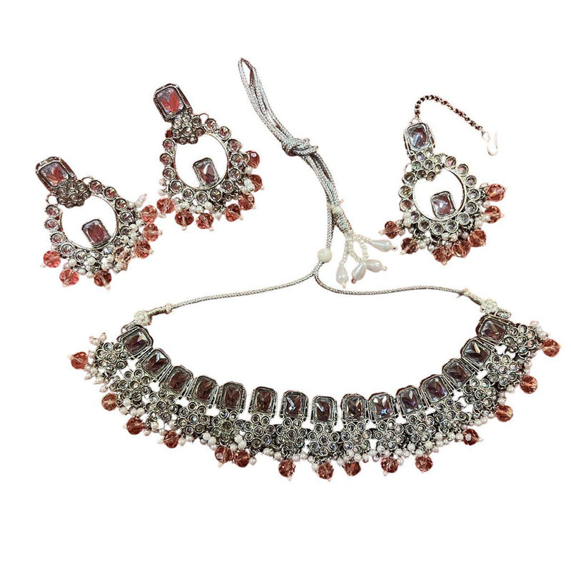 Anjali Jewellery Crystal Stone And Beads Necklace Set