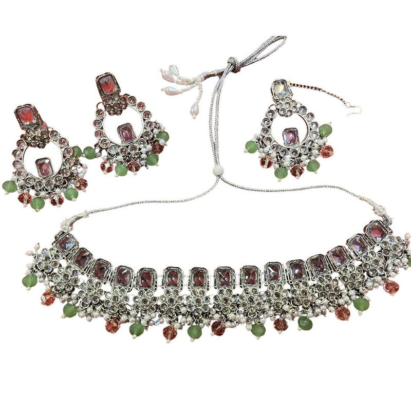 Anjali Jewellery Crystal Stone And Beads Necklace Set