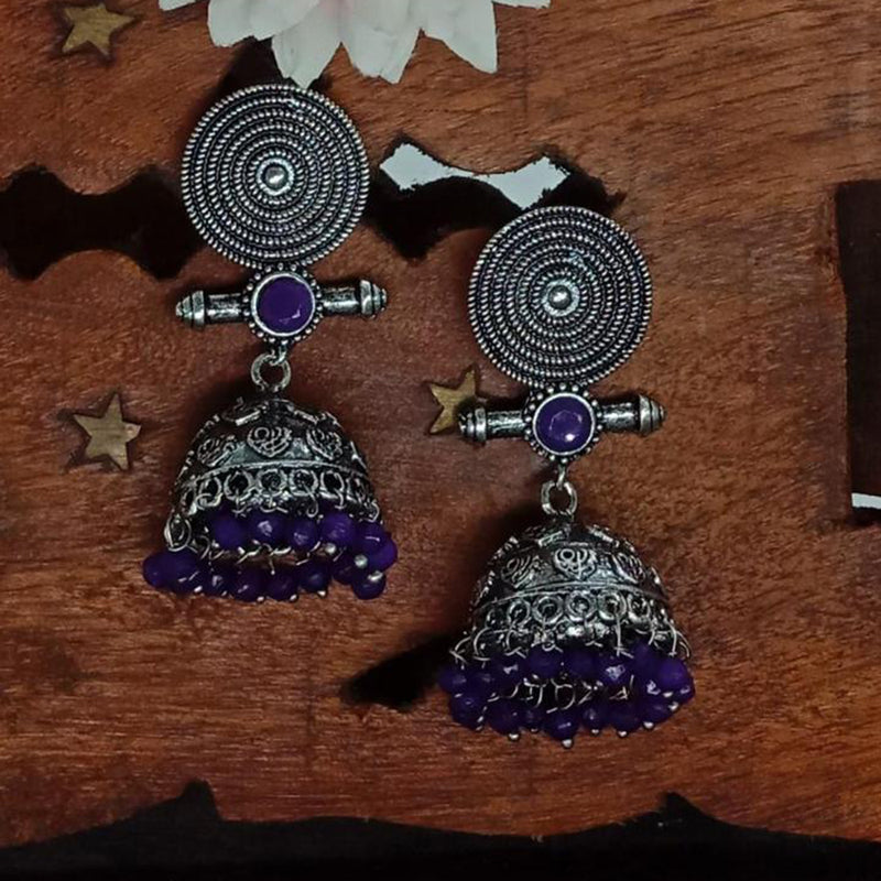 Anjali Jewellery Oxidised Plated Jhumki Earrings