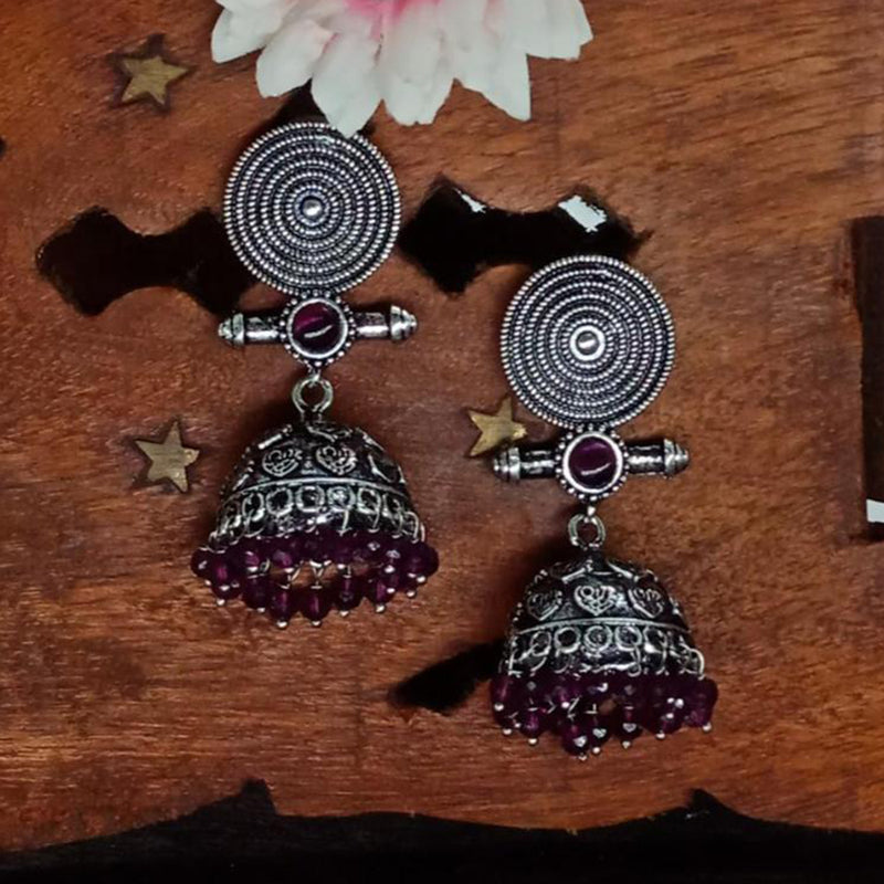 Anjali Jewellery Oxidised Plated Jhumki Earrings