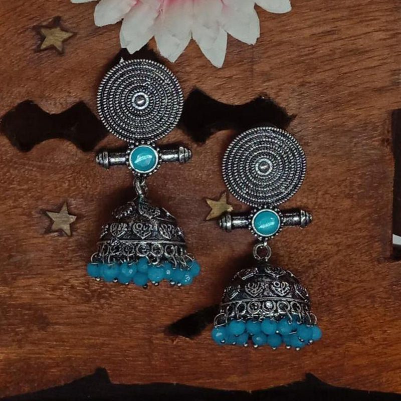 Anjali Jewellery Oxidised Plated Jhumki Earrings