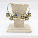 Anjali Jewellery Gold Plated Pota Stone And Pearl Jhumki Earrings