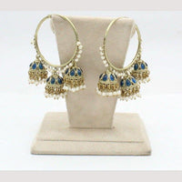 Anjali Jewellery Gold Plated Pota Stone And Pearl Jhumki Earrings