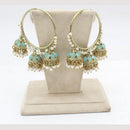 Anjali Jewellery Gold Plated Pota Stone And Pearl Jhumki Earrings