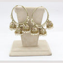 Anjali Jewellery Gold Plated Pota Stone And Pearl Jhumki Earrings