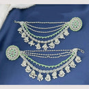 Anjali Jewellery Silver Plated Pota And Pearl Kanchain Earrings