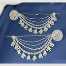 Anjali Jewellery Silver Plated Pota And Pearl Kanchain Earrings