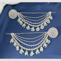 Anjali Jewellery Silver Plated Pota And Pearl Kanchain Earrings
