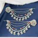 Anjali Jewellery Silver Plated Pota And Pearl Kanchain Earrings