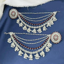 Anjali Jewellery Silver Plated Pota And Pearl Kanchain Earrings