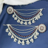 Anjali Jewellery Silver Plated Pota And Pearl Kanchain Earrings