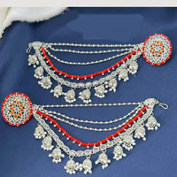 Anjali Jewellery Silver Plated Pota And Pearl Kanchain Earrings