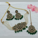 Anjali Jewellery Gold Plated Crystal Stone And Pearls Choker Necklace Set