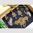 Anjali Jewellery Ethnic Elegance Pota Stone And Pearls Necklace Set