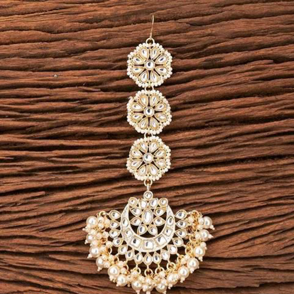 Anjali Jewellery Traditional Chandbali Mangtikka with Pearl and Beads