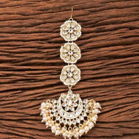 Anjali Jewellery Traditional Chandbali Mangtikka with Pearl and Beads