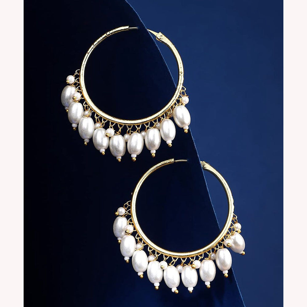 Anjali Jewellery Round Dangler Earrings with Drop Pearls