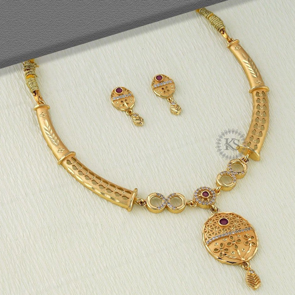 Kalpna Sales Surat Gold Plated Austrian Stone Necklace Set (Assorted Design)
