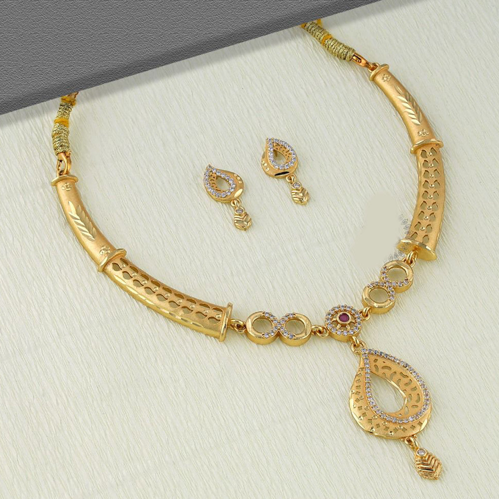 Kalpna Sales Surat Gold Plated Austrian Stone Necklace Set (Assorted Design)