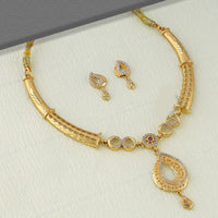 Kalpna Sales Surat Gold Plated Austrian Stone Necklace Set (Assorted Design)