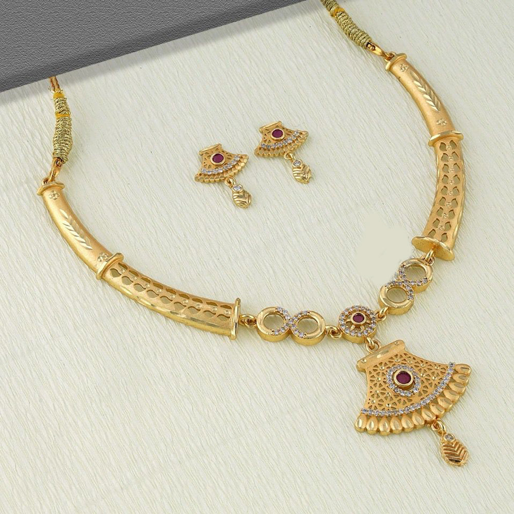 Kalpna Sales Surat Gold Plated Austrian Stone Necklace Set (Assorted Design)