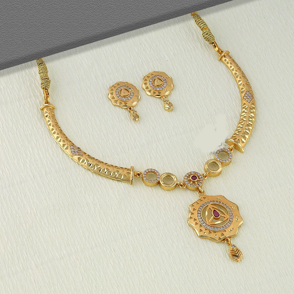 Kalpna Sales Surat Gold Plated Austrian Stone Necklace Set (Assorted Design)