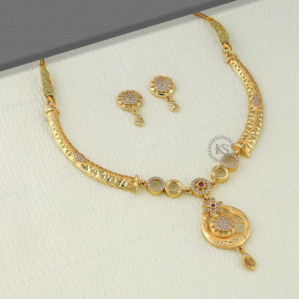 Kalpna Sales Surat Gold Plated Austrian Stone Necklace Set (Assorted Design)