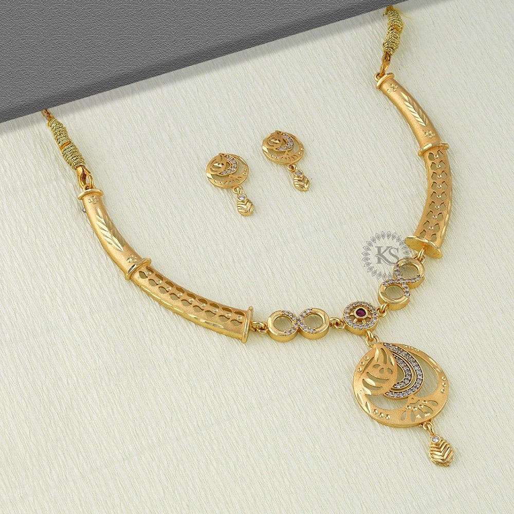 Kalpna Sales Surat Gold Plated Austrian Stone Necklace Set (Assorted Design)