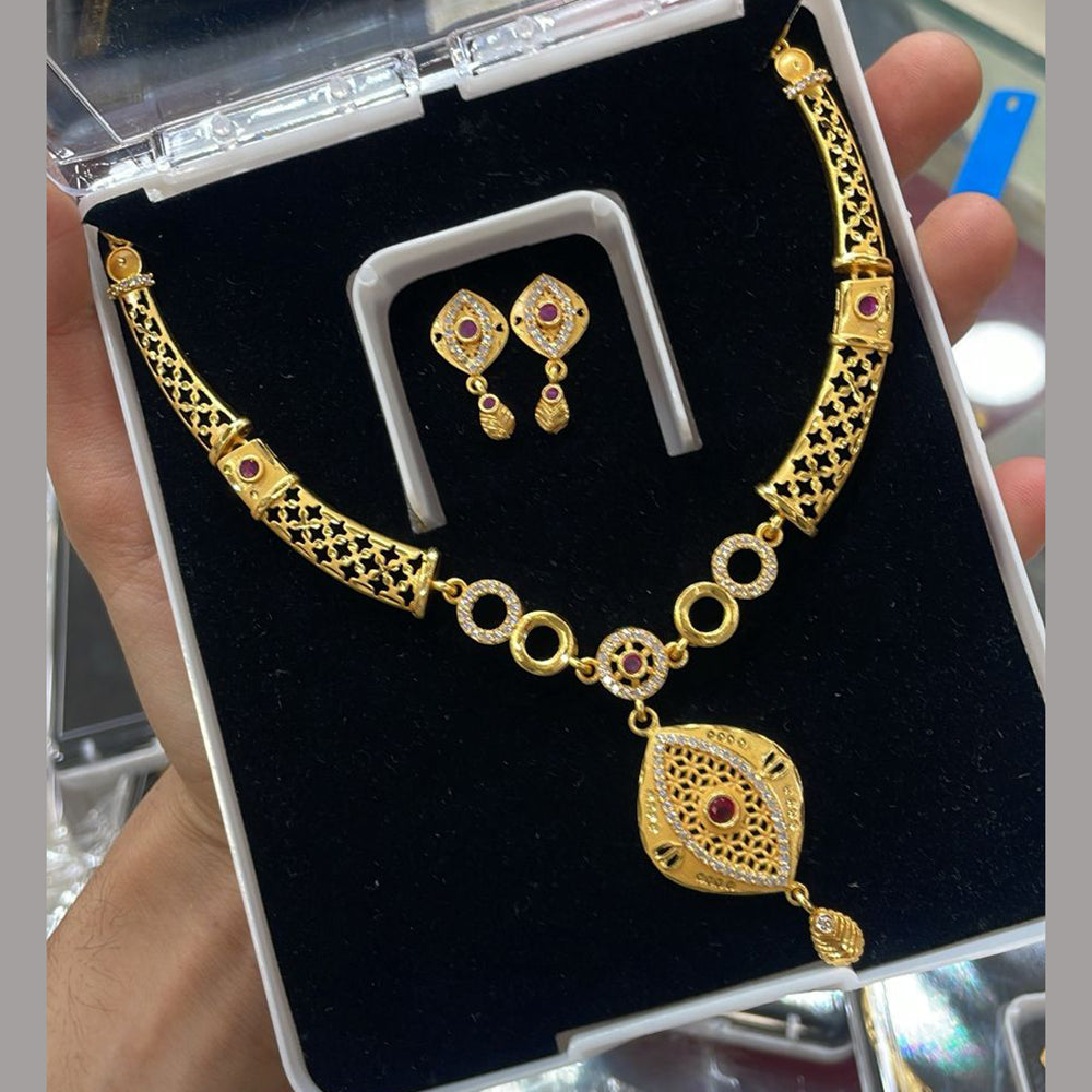 Kalpna Sales Surat Gold Plated Austrian Stone Necklace Set (Assorted Design)