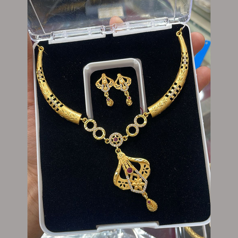 Kalpna Sales Surat Gold Plated Austrian Stone Necklace Set (Assorted Design)