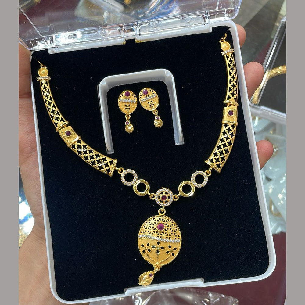 Kalpna Sales Surat Gold Plated Austrian Stone Necklace Set (Assorted Design)