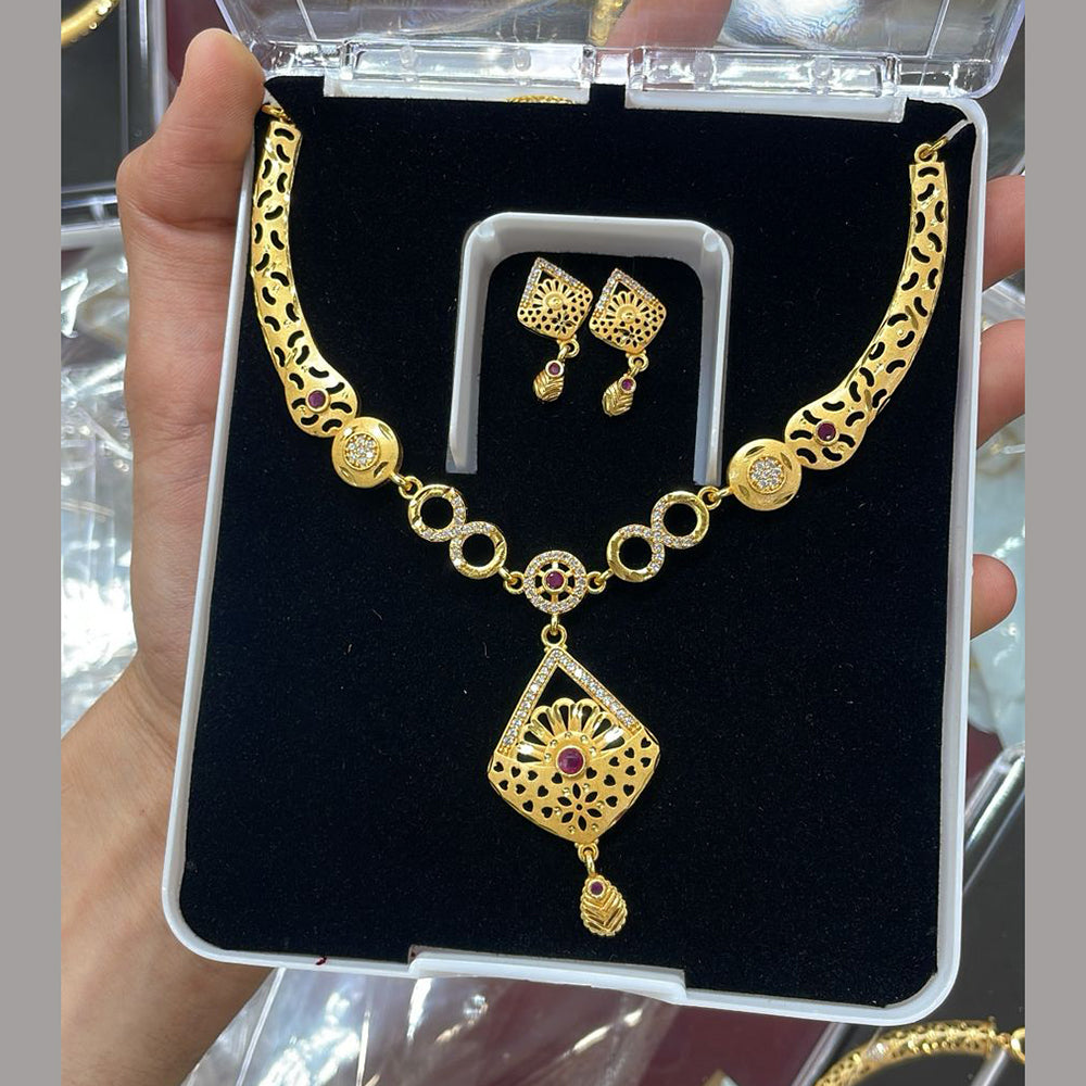 Kalpna Sales Surat Gold Plated Austrian Stone Necklace Set (Assorted Design)