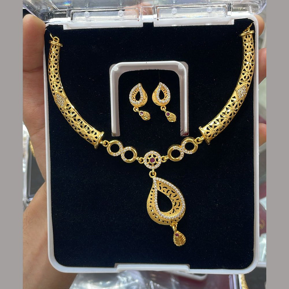 Kalpna Sales Surat Gold Plated Austrian Stone Necklace Set (Assorted Design)
