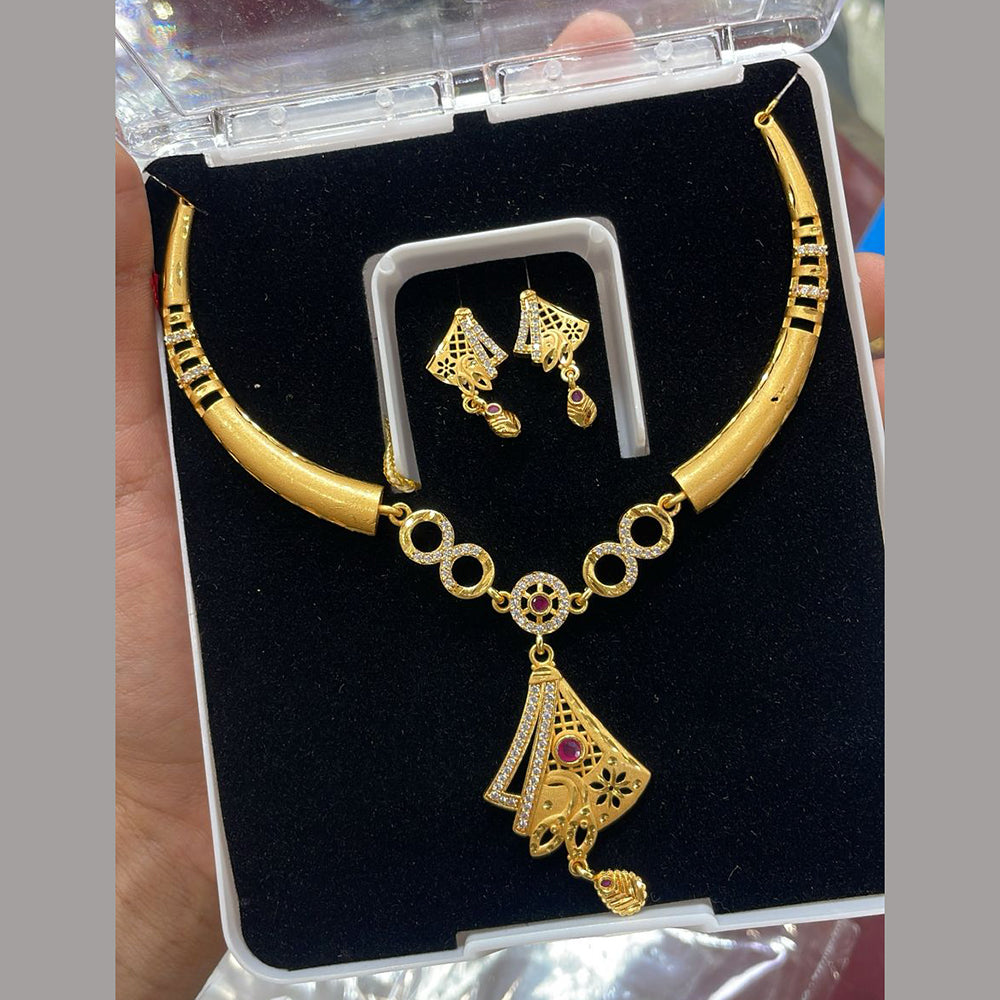 Kalpna Sales Surat Gold Plated Austrian Stone Necklace Set (Assorted Design)
