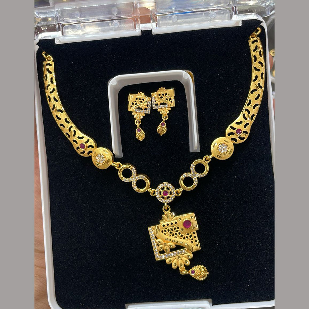 Kalpna Sales Surat Gold Plated Austrian Stone Necklace Set (Assorted Design)
