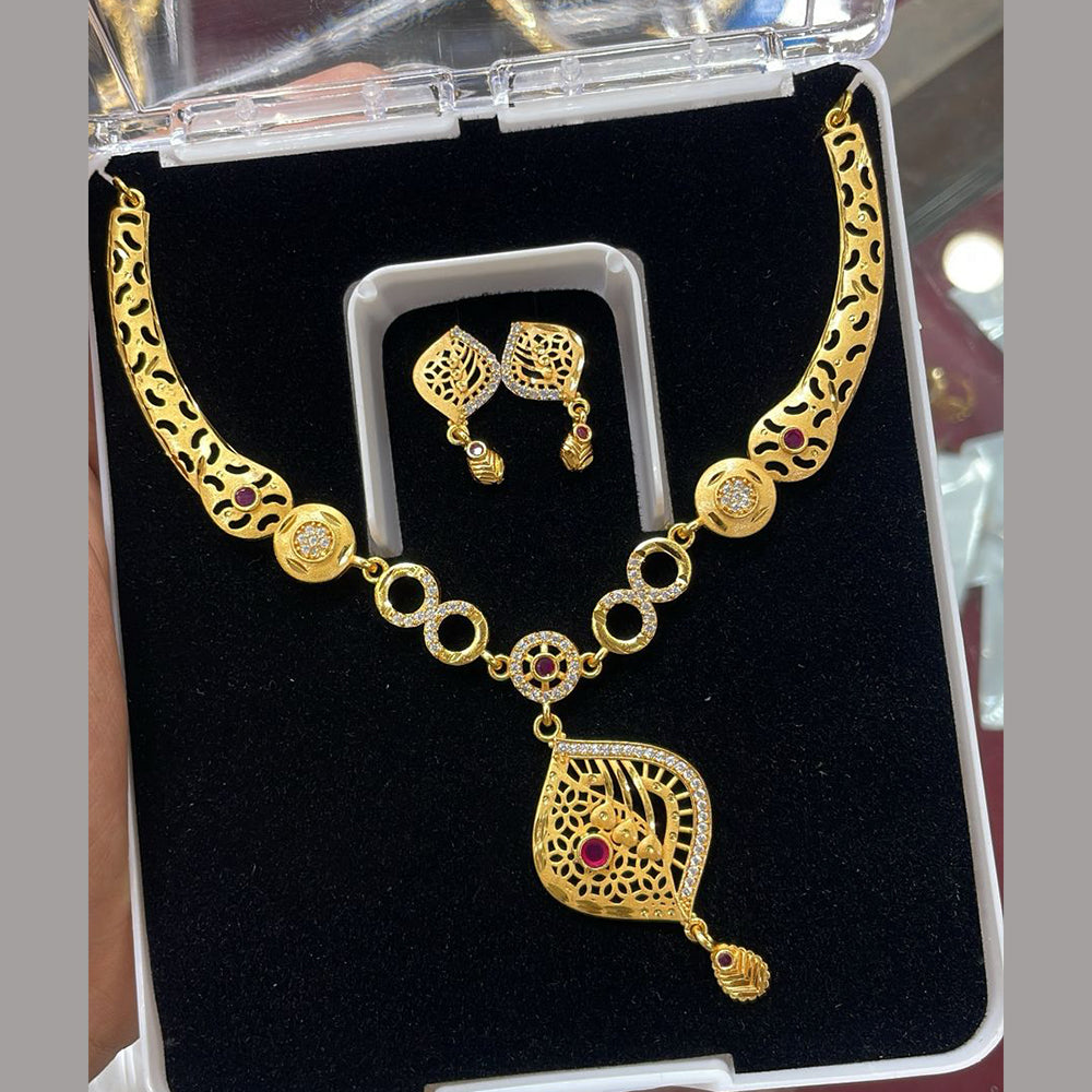 Kalpna Sales Surat Gold Plated Austrian Stone Necklace Set (Assorted Design)