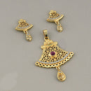 Kalpna Sales Surat Gold Plated Austrian Stone Pendant Set