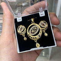 Kalpna Sales Surat Gold Plated Austrian Stone Pendant Set