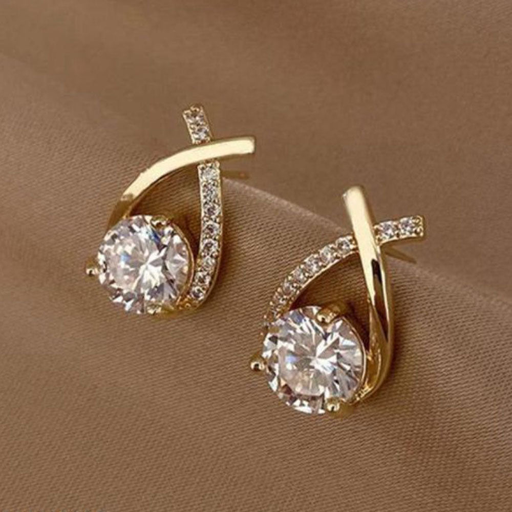 Kalpna Sales Surat Gold Plated Austrian Stone Stud Earrings